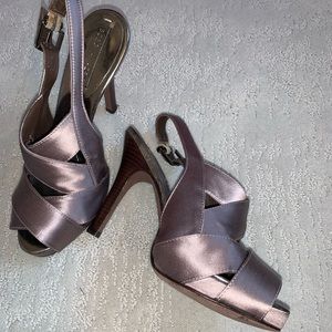 Max Azria Satin Platform Sandal Size 8 Never worm